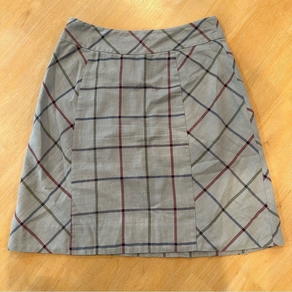 Edme‎ & Esyllte Womens Skirt 2 Anthropologie Gray Plaid Lace Lined Preppy - Picture 8 of 11